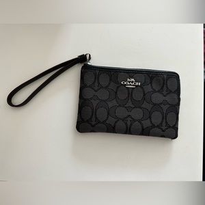 Coach Signature corner zip wallet - Smokey black
